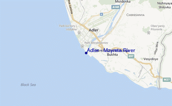 carte de localisation de Adler - Mzymta River