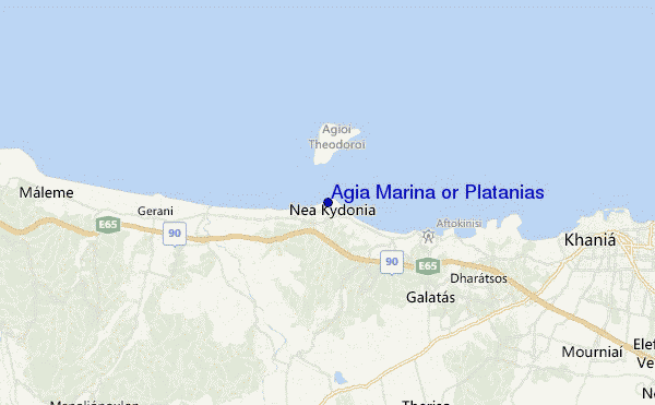 carte de localisation de Agia Marina or Platanias