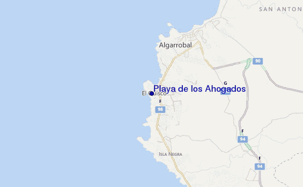 carte de localisation de Playa de los Ahogados