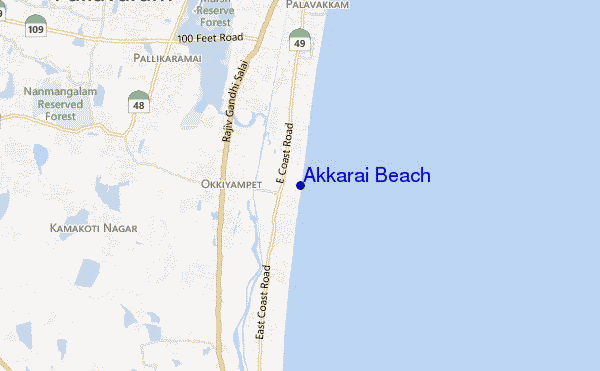 carte de localisation de Akkarai Beach