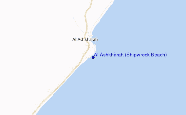 carte de localisation de Al Ashkharah (Shipwreck Beach)