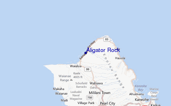 Aligator Rock Location Map
