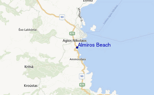 carte de localisation de Almiros Beach