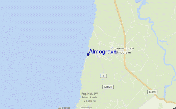 carte de localisation de Almograve