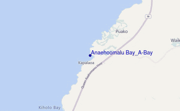 carte de localisation de Anaehoomalu Bay_A-Bay