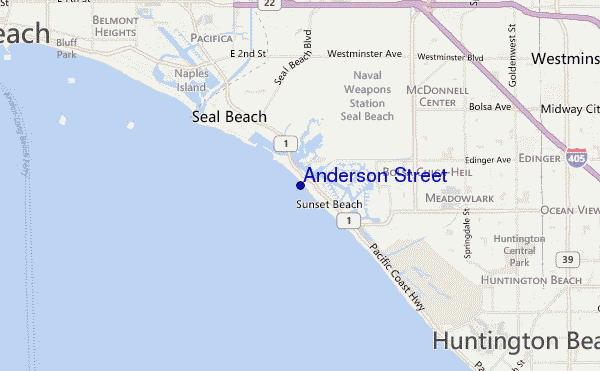 carte de localisation de Anderson Street