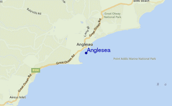 carte de localisation de Anglesea