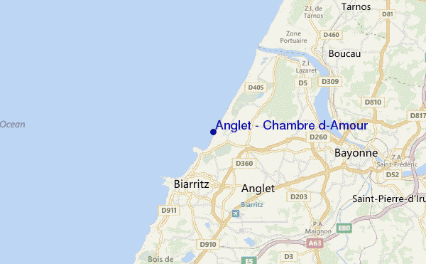 carte de localisation de Anglet - Chambre d'Amour