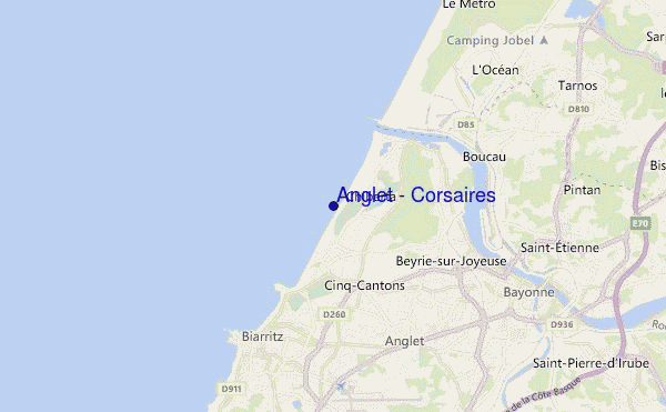 carte de localisation de Anglet - Corsaires
