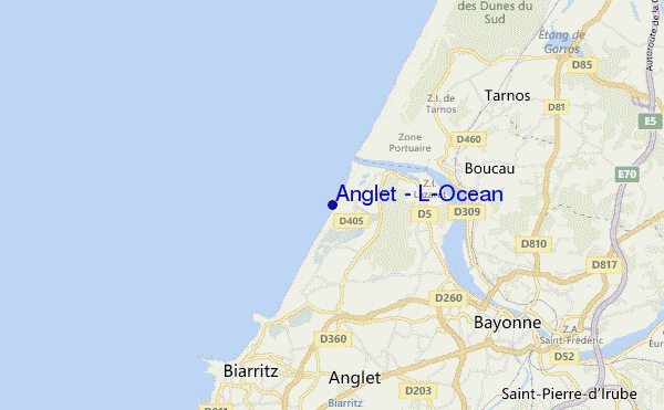 carte de localisation de Anglet - L'Ocean