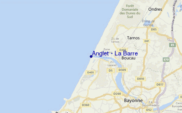 carte de localisation de Anglet - La Barre