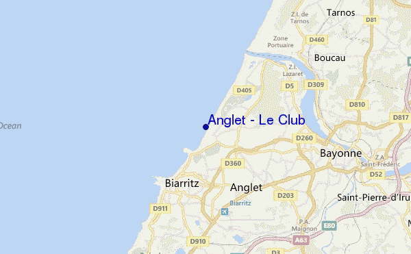carte de localisation de Anglet - Le Club
