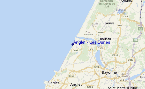 carte de localisation de Anglet - Les Dunes