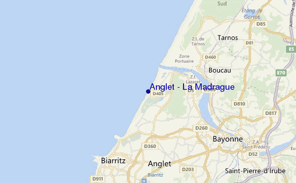 carte de localisation de Anglet - La Madrague