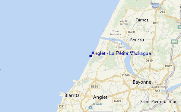 carte de localisation de Anglet - La Petite Madrague