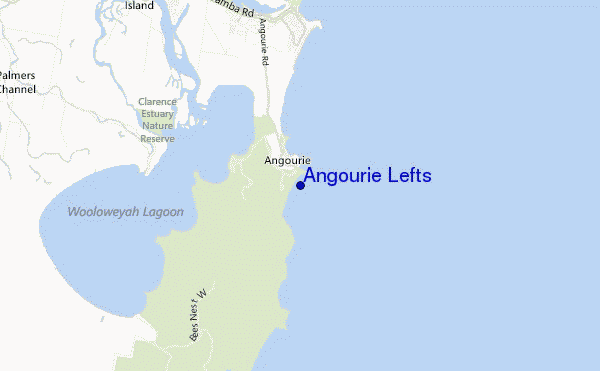 carte de localisation de Angourie Lefts