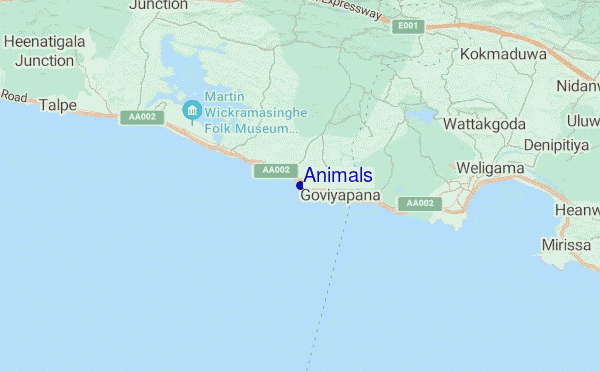 carte de localisation de Animals