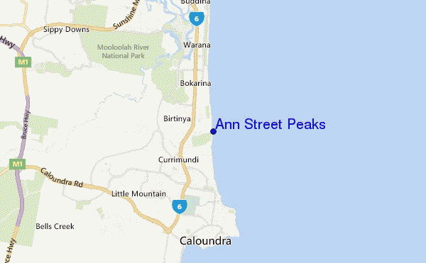carte de localisation de Ann Street Peaks
