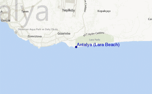 carte de localisation de Antalya (Lara Beach)