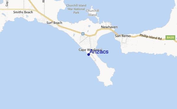 carte de localisation de Anzacs