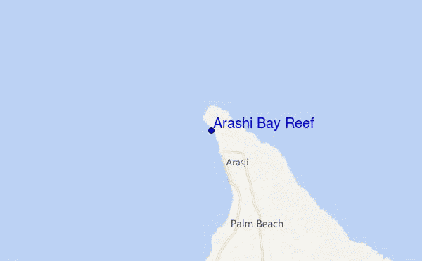 carte de localisation de Arashi Bay Reef