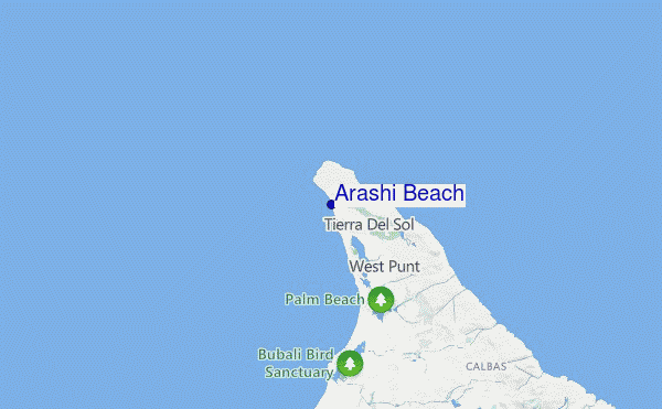carte de localisation de Arashi Beach