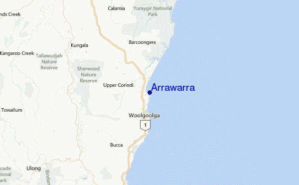 Arrawarra Location Map