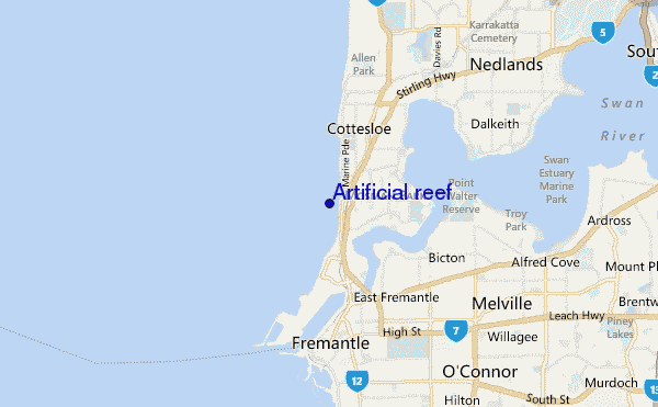 carte de localisation de Artificial reef