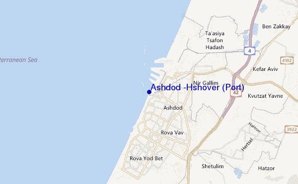 carte de localisation de Ashdod -Hshover (Port)