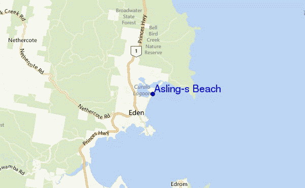 carte de localisation de Asling's Beach