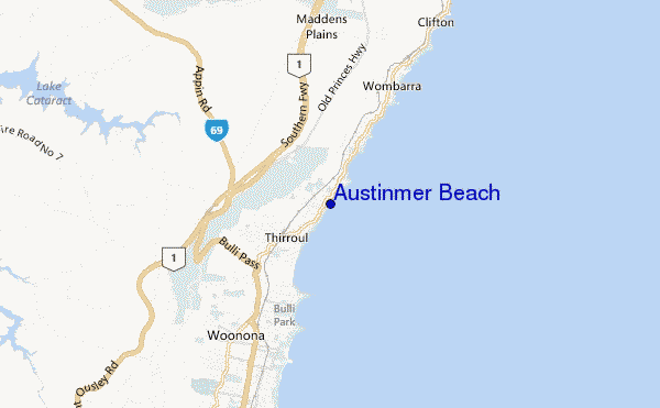 carte de localisation de Austinmer Beach
