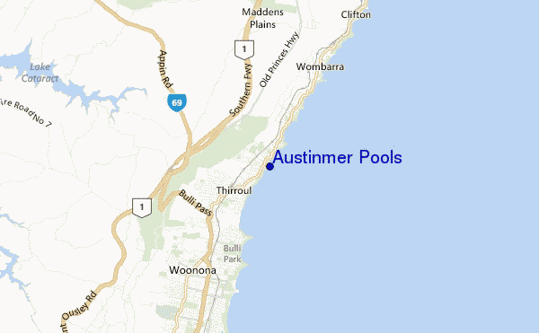 carte de localisation de Austinmer Pools