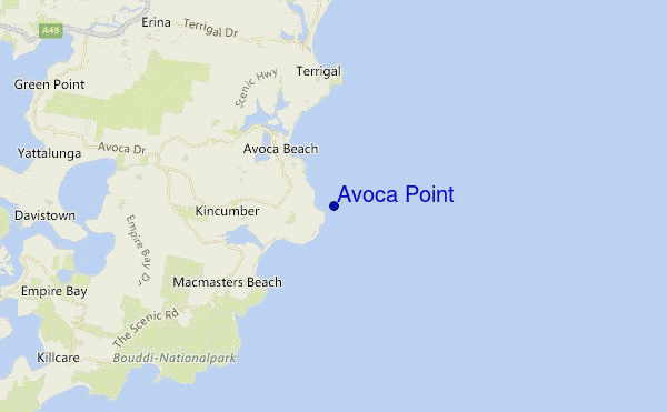carte de localisation de Avoca Point
