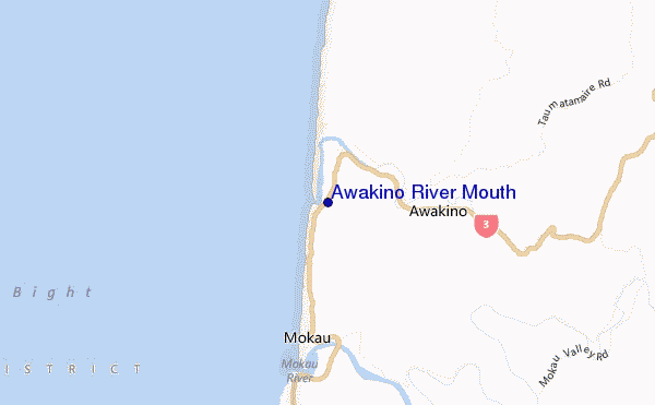 carte de localisation de Awakino River Mouth