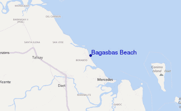 carte de localisation de Bagasbas Beach