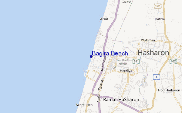 carte de localisation de Bagira Beach