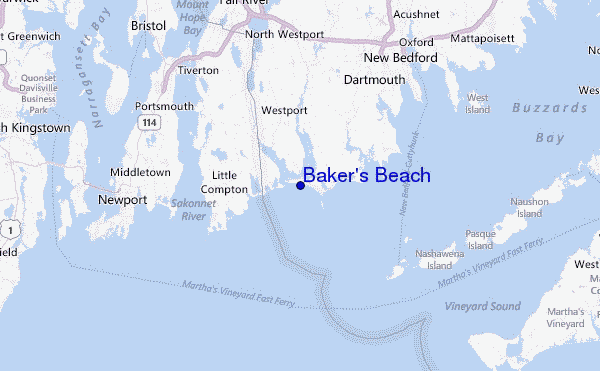 Baker s Beach Location Map