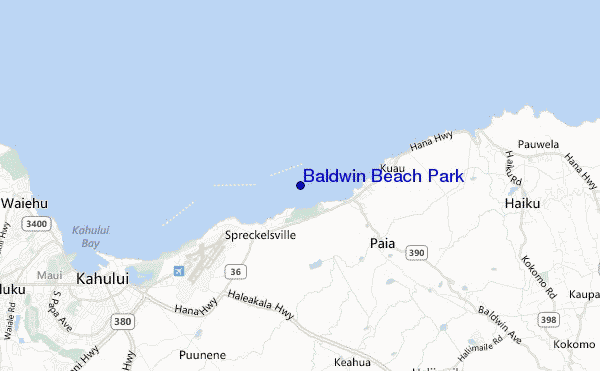 carte de localisation de Baldwin Beach Park