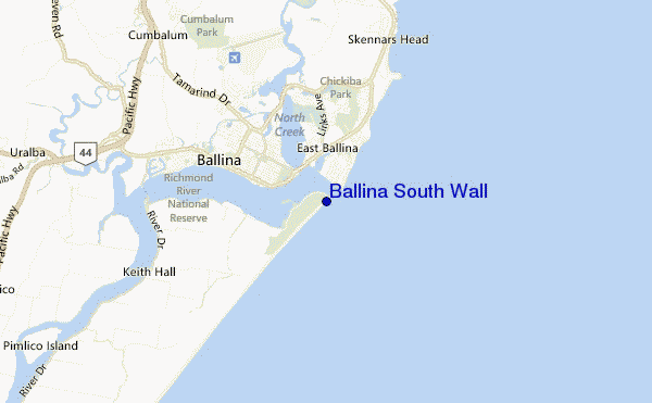 carte de localisation de Ballina South Wall