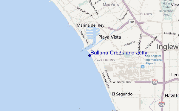 carte de localisation de Ballona Creek and Jetty