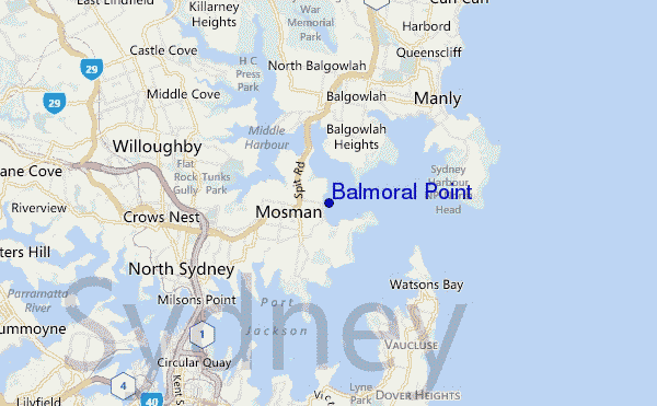 carte de localisation de Balmoral Point