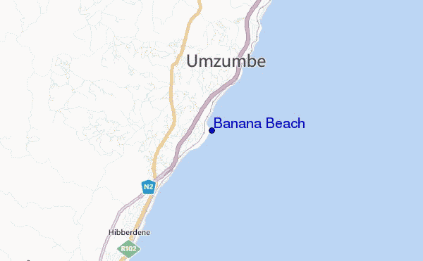 carte de localisation de Banana Beach