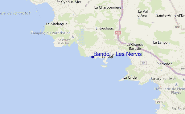 carte de localisation de Bandol - Les Nervis