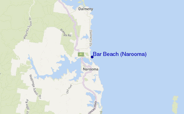 carte de localisation de Bar Beach (Narooma)