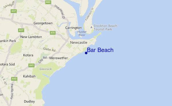 carte de localisation de Bar Beach