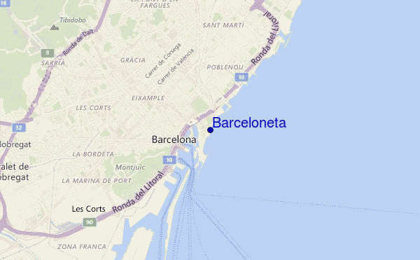 carte de localisation de Barceloneta