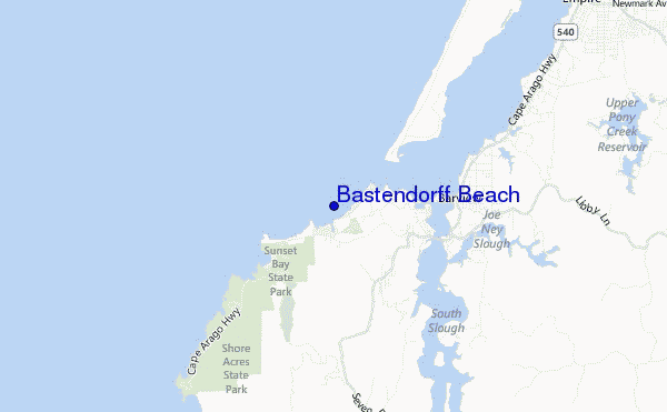 carte de localisation de Bastendorff Beach