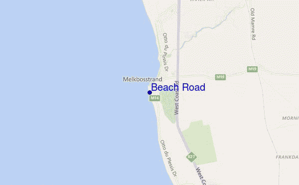 carte de localisation de Beach Road