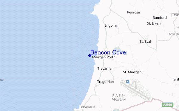 carte de localisation de Beacon Cove