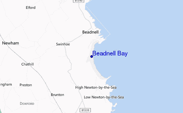 carte de localisation de Beadnell Bay